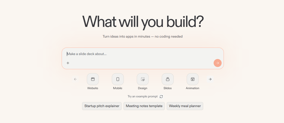 Replit vibe coding interface